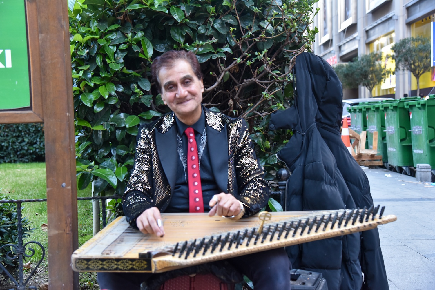 Istanbul Street Musician Playing kanun (qanun)